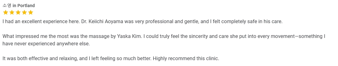 Testimonial from Portland