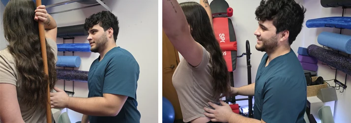 Physiotherapst Working with Patient to Help After Injury